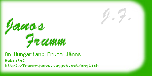 janos frumm business card